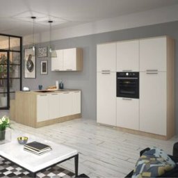 Whous Columna nevera 2 puertas efecto madera cachemira/roble 60x60x214,5 cm