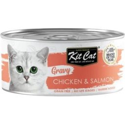 Kit Cat Gato Pollo y Salmón en Salsa Latas 12 x 70 gr