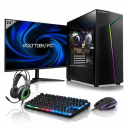 VolttierPC PC Gaming Completo AMD Ryzen 3 3200G/16GB/500GB SSD + Monitor 24" + Teclado/Ratón
