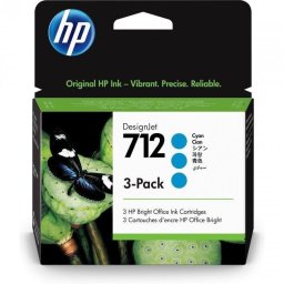 Cartucho de Tinta Original HP 712 DesignJet Cian Pack 3