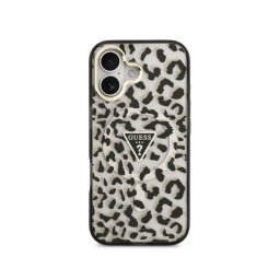 Guess Funda Para Iphone 17 – Carcasa Pc+tpu Con Magsafe Leopardo Negra Con Brillos, Diseño Elegante Y Ajuste Preciso