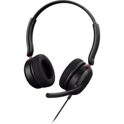 Auriculares On Ear Hama con micrófono y cable USB-C para oficina negros, con adaptador jack