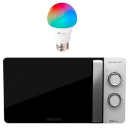Pack Microondas Cecotec ProClean 3010 20L 700W + Bombilla Inteligente Nivian NVS-BULB-RGBW-9E27-W RGB Wifi