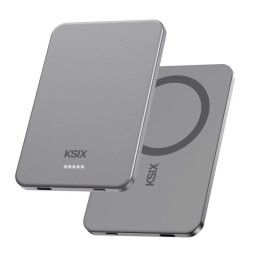 Power Bank Ksix MagSlim 3.000 mAh 20 W Apta para avión Gris
