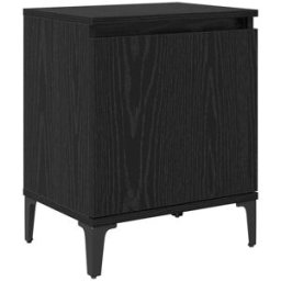 Prolenta Premium Mesita de noche negra 40 x 30 x 50 cm