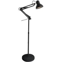 Wonderlamp Lámpara de pie retro negro articulada de metal