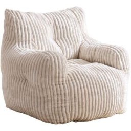 Urban Meuble Puf gigante de pera en pana con espuma viscoelástica, Beige