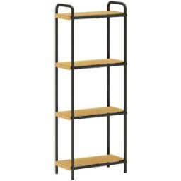 Homcom Estantería de baño 41.5x21.5x106 cm natural y negro