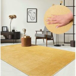 The carpet Alfombra antideslizante lavable, oro, 120 x 160 cm