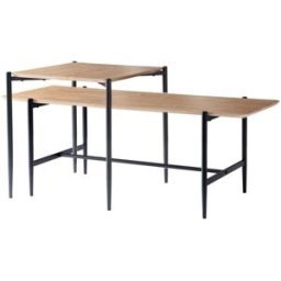 Calicosy Juego de 2 mesas bajas apilables decoradas en madera l100 cm