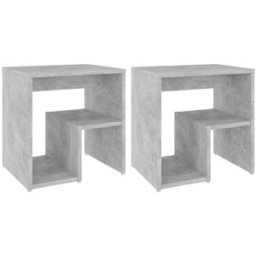 Prolenta Premium Mesitas de noche gris 40 x 30 x 40 cm
