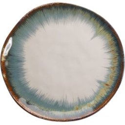 Kare Design Plato de cerámica blanco y azul D26 - Juego de 4