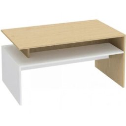 Homcom Mesa de centro 95x55x50 cm madera natural y blanco