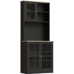 Homcom Alacena de cocina 80x37x183 cm negro