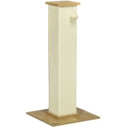 PAWHUT Rascador para gatos 38x38x80 cm roble y crema