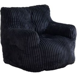 Urban Meuble Puf gigante de pera en pana con espuma viscoelástica, Negro