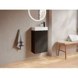 Unique Mueble lavamanos madera negro