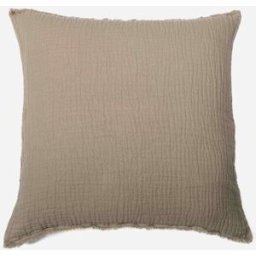 Maison d'été Funda de cojin de algodón y lino gofrado capuchino 65X65 CM