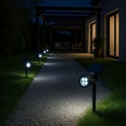 LUMISKY Juego de 4 focos solares negro 200lm