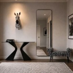 Kare Design Banco con estampa zebra blanco y negro 100 cm