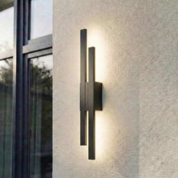 Lindby Lámpara de pared led exterior de aluminio negro