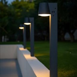 LUMISKY Poste solar negro h70cm