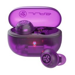 JLab Go Pop ANC Auriculares Bluetooth TWS con Cancelación Activa de Ruido Púrpura Transparente