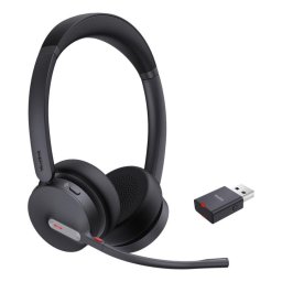Auriculares Yealink WH64 Hybrid Dual UC inalámbricos DECT y Bluetooth para oficina con micrófono y cancelación de ruido, negros