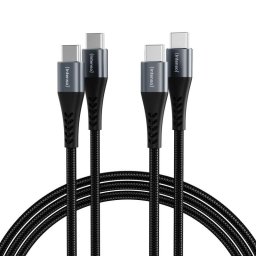 Cable Intenso C100C USB-C a USB-C 2 m trenzado 100 W pack 2 unidades
