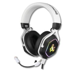 Auricular Gaming Konix 82381120335 Diadema RGB USB Micrófono Extraíble Biaural Negro-Blanco