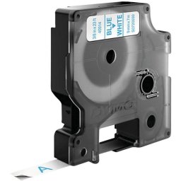 Cinta para etiquetas DYMO D1 Azul sobre blanco 9 mm x 7 m poliéster