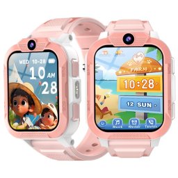 Kids Smart Watch GPS Tracker, Smartwatch con Videollamadas, Chat de Voz, SOS, Juegos, Rosa