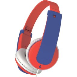 Auriculares JVC HA-KD7 con cable jack 3.5 mm diadema ajustable volumen limitado infantiles azul y rojo