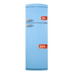 Frigorífico Dos Puertas Evvo F50 Retro Azul Total No Frost 179,5cm 312L E Azul