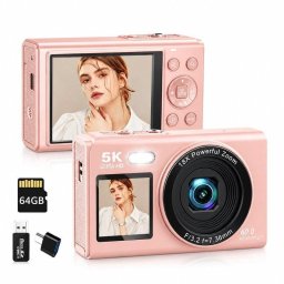 Cámara Compacta Digisand S150 80MP Zoom 18x WiFi Selfies Rosa