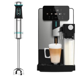 Cafetera Superautomática Cecotec Cremmaet Latte 1,1 L 19 bares + Batidora de Mano Cecotec Power TitanBlack 1200 XL PerfectCream&Crush 1200W