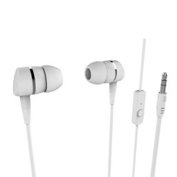Auriculares Vivanco VVEARSMARTW con cable Jack 3,5 mm para llamadas y música, micrófono integrado, color blanco