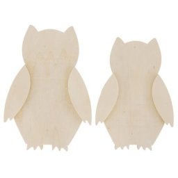 Hiboux en bois, 2 pièces