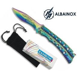 Couteau papillon balisong 22,8cm Rainbow - ALBAINOX