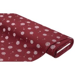 Tissu sweat-shirt ""pissenlit"", bordeaux/blanc