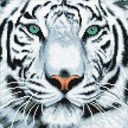 Kit broderie diamant ""tigre blanc"", 30 x 30 cm