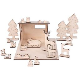 Kit créatif : maquette en bois ""animaux de la forêt
