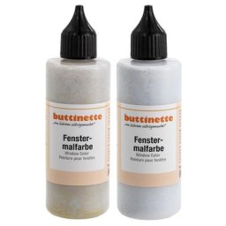 buttinette Peinture pour fenêtre pailletée, différentes couleurs, 85 ml