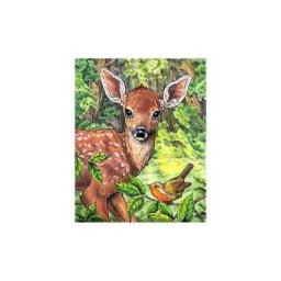 Kit broderie diamant ""faon"", 48 x 38 cm