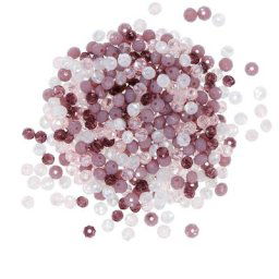 Perles en verre à facettes, tons fruits des bois, 4 mm Ø, 25 g