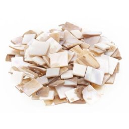 Tesselles en nacre, carré, 10 x 10 mm, 15 x 15 mm, 100 g