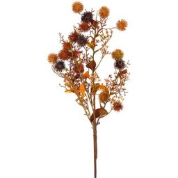 Branche de chardon artificielle, rouge-marron, 90 cm