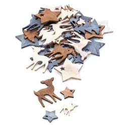 Confettis de table ""étoile, chevreuil, sapin"", 2 et 4 cm Ø, 40 pièces
