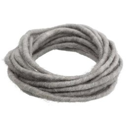 Cordelette en laine feutrée, gris, env. 7 mm Ø, 5 m