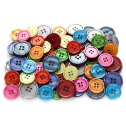 buttinette Boutons pour vestes, multicolore, 20 mm et 25 mm Ø, 100 pièces